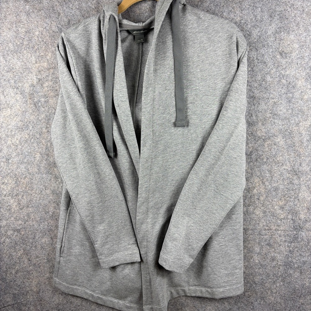 NWT‎ Eddie Bauer Sweatshirt Cardigan Hoodie Womens XS Blue Open Front Pockets